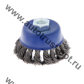 ТУНДРА Щетка металлическая для УШМ, крученая проволока, "чашка", М14, 75 мм