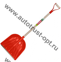1726-Ч Лопата для снега красная с металл. ручкой