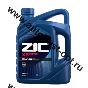 Масло моторное ZIC X5 Diesel 10W40 API CI-4/SL (дизель, п/синт)  6л  