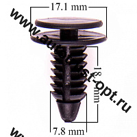 Клипса SKYWAY  S05601052  для внутренней обшивки нажимная 8,2х17,0х23,4мм для Auveco, Chrysi FR Ford
