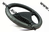 IGG Оплетка на руль 1003 (экокожа, серый (волна), М 37-39 см) 