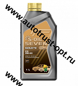 Масло моторное S-OIL GOLD #9 5W40 API SN/CF (универсальное, синт)  1л
