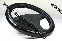 IGG Оплетка на руль 1001 (экокожа, черный бриллиант (волна), М 37-39 см) 