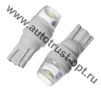 KS Лампа светодиодная T10 12V W2,1-9,5d  б/ц  белая, 1 HIGH POWER 0.3W диод
