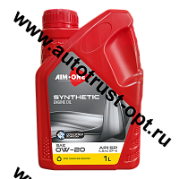 AIM-ONE Fully Synthetic Engine Oil 0W20 1л (синт) SP/GF-6