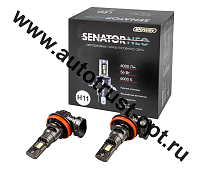 SKYWAY Автолампа диод H11 PGJ19-2 12V 56W 6000Лм компакт+вентилятор SENATOR NEO 6000K,.комп.2 шт
