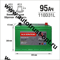 АКБ MAXINTER T110-D31L, Start-Stop EFB 95 а/ч (Пусковой ток 820 а/ч)