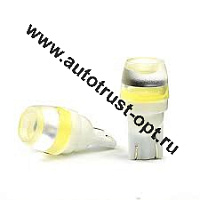 KS Лампа светодиодная T10  W2,1-9,5d  б/ц  белая, 1 COB диод, ЛИНЗА