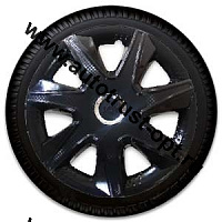 "АКС авто"  Колпак декоративный ДЖОЙ черный глянец хром (пруж.) карбон  15" (2)