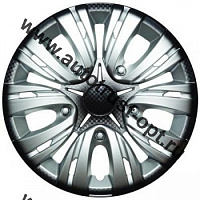 AWCC-15-02 AIRLINE Колпаки колесные R15" Лион+, серебристо-черный (комп 2шт)