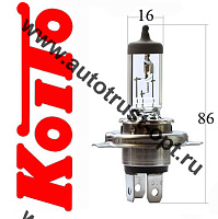 Лампа головного света Koito H4 12V 60/55W P43t-38 T16  (0456Е)