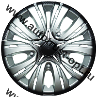 "АКС авто"  Колпак декоративный ЛИОН серебристо-черный (пруж.) карбон 13" (2)