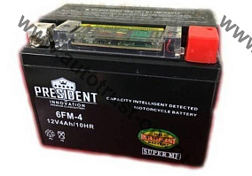 АКБ Мото PRESIDENT INNOVATION 12V  4Ah 6FM-4 IGEL (113*70*85)