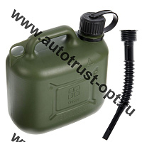 3ton Канистра PROFI  5л ОЛИВКОВАЯ для топлива в комплекте с крышкой и лейкой