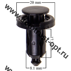Клипса SKYWAY  S05601177  для кузова и внеш. обвеса со штырем нажимная 9,5х20,1х30,5мм для Honda 177