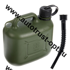 3ton Канистра PROFI  5л ОЛИВКОВАЯ для топлива в комплекте с крышкой и лейкой