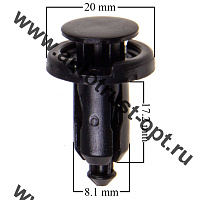 Клипса SKYWAY  S05601177  для кузова и внеш. обвеса со штырем нажимная 9,5х20,1х30,5мм для Honda 177