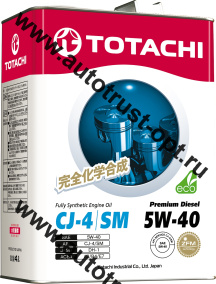 Totachi Premium Diesel 5W40 CJ-4/SM/SN (синт) 4л 