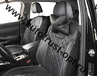 Подушка на подголовник кожа иск. Серая