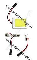 KS Лампа светодиодная освещения салона-площадка 12V KS-4035, COB диод 40*35 мм, 2 переходника, скотч