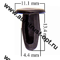 Клипса SKYWAY HONDA/PEUGEOT 110 для боковины салона  (компл. 25 шт)