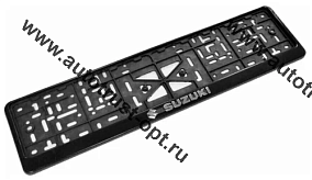 Рамка номера пластиковая с защелкой "SUZUKI" черная (РК 01 01 00 (1.55)