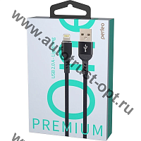 PERFEO Кабель USB A вилка - Lightning вилка, 2.4A, черный, длина 1 м, Light Premium ( I4316 )