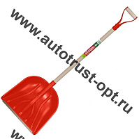 1726-Ч Лопата для снега красная с металл. ручкой