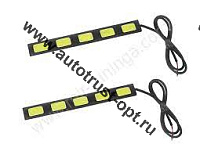 KS Фары светодиодные KS-185 COB, ходовые огни, COB, 5 диодов, черный корпус 153*4*18мм, 2 шт