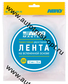 ABRO MASTERS Лента клейкая двухсторонняя 12мм х 10м черная
