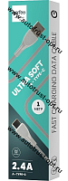 PERFEO Кабель USB A вилка - C вилка, 2.4A, серый, силикон, длина 1 м, ULTRA SOFT  ( U4711 )