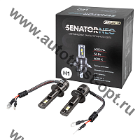 SKYWAY Автолампа диод H1 P14.5s 12V 56W 6000Лм компакт+вентилятор SENATOR NEO 6000K,.комп.2 шт