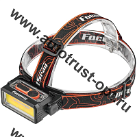 FOCUSray Фонарь налобный акку 18650 1200мАН 200 люмен, цифровой дисплей, USB кабель 