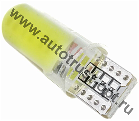 SKYWAY Автолампа диод W5W (T10, 194) W2.1x9.5d  12V  2COB 1-конт 1,5W  бел, пакет с подвесом (уп.2шт