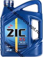 Масло моторное ZIC X5  5w30  SP, ILSAC GF-6, GM Dexos1 Gen2 (бензин, п/синт.)   4л (1/4)