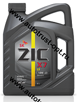 Масло моторное ZIC  X7  LS 10W40  SN/CF, ACEA C3  4л (универсальная синтетика)