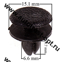 Клипса SKYWAY  S05601143 для кузова и внеш.обвеса со штырем нажимная 6,8х15,2х12,7мм