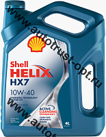 Shell Helix HX7 10W-40 SN/CF (A3/B4, п/синт), моторное масло,  4л