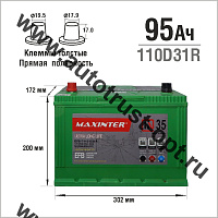 АКБ MAXINTER T110-D31R, Start-Stop EFB 95 а/ч (Пусковой ток 820 а/ч)