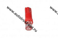 KS Лампа светодиодная T5 12V W2,0-4,6d красная, конус, б/ц  малая