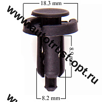 Клипса SKYWAY  S05601060 для кузова и внеш. обвеса со штырем нажимная 9,6х17,6х27,0мм для Honda 060