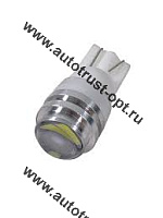 KS Лампа светодиодная T10 12V W2,1-9,5d  2 SMD 5630 диодов, б/ц  LB, линза