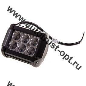 Фары светодиодные OF ROAD SKYWAY 95*80*65мм прямоугольная 12V/24V 18W 6000K 6 диодов дальний свет