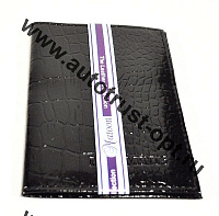 Бумажник для водителя "АВТОдокументы" черн.-крокодил натур.кожа  