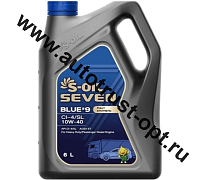 Масло моторное S-OIL BLUE#9 10W40 API CI-4/SL (дизель, синт)   6л