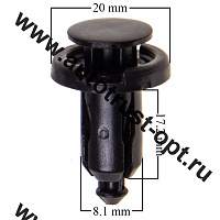 Клипса SKYWAY  S05601177  для кузова и внеш. обвеса со штырем нажимная 9,5х20,1х30,5мм для Honda 177