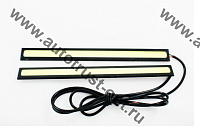 KS Фары светодиодные KS-180, ходовые огни, COB, провода, черный корпус 174*4*16мм, 2 шт