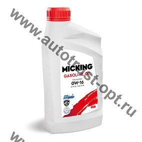 Моторное масло Micking Gasoline Oil MG1 0W-16 синтетич. API SP/RC для бензиновых двигателей 1л