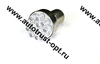 KS Лампа светодиодная 12V 5W BA15s (1конт) 9 диодов, белая (габариты, подсветка номера)
