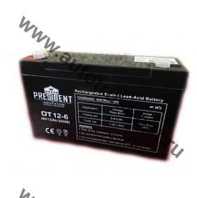 АКБ для ИБП PRESIDENT INNOVATION 6V 12Ah OT12-6 (151*51*94)